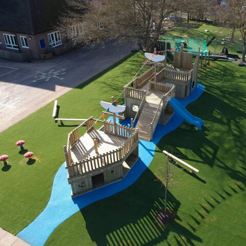 HMS Nelson Project playground structure with river markings