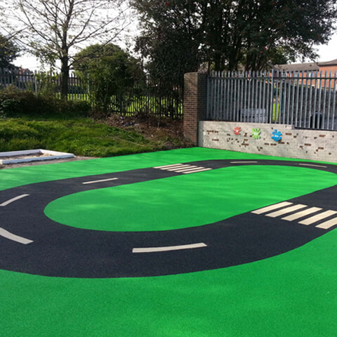 Roadway playground markings