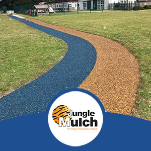 Blue and Yellow Jungle Mulch Rubber Track