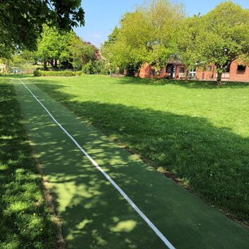 Artificial grass Running Track through school field